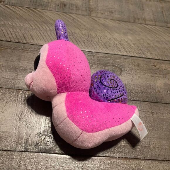 TY BEANIE BOOS SCOOTER PINK SNAIL 6” PLUSH RARE SHIMMERING - Picture 2 of 4